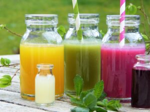 smoothies, juice, glasses